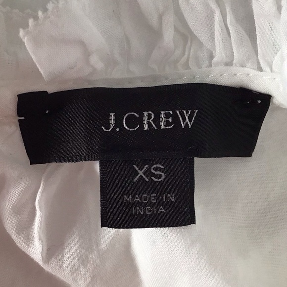 J Crew White Daisy Chain Lace Peplum Puff Sleeve Cotton Blouse Size XS - Picture 7 of 8